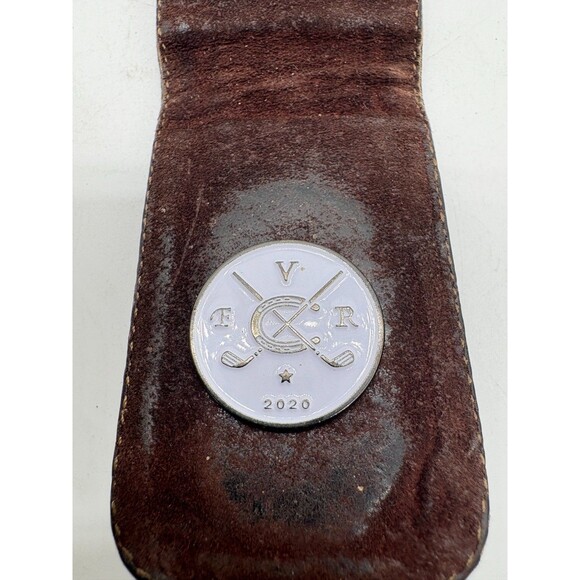 Genuine Alligator Crocodile Leather Golf Ball Marker Holder w/ 2 Markers Onion C - Picture 5 of 8